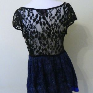 Free People lace camisole tank top w/ blue